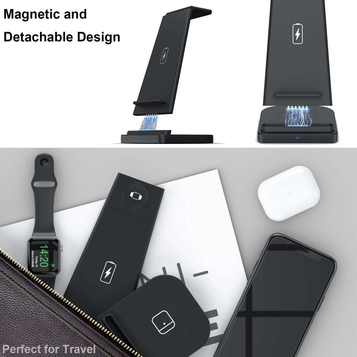 3-in-1 Foldable Fast Wireless Charging Stand
