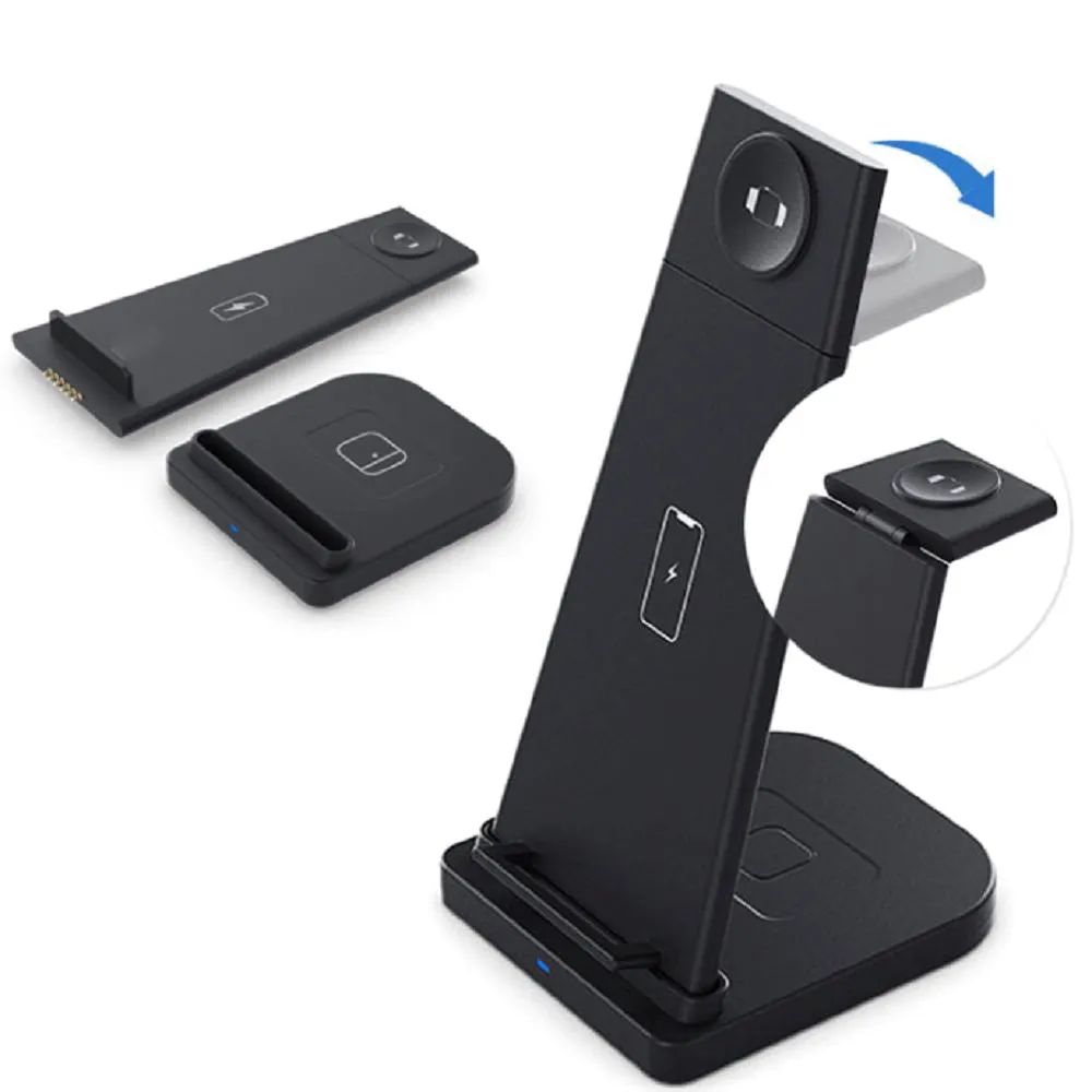 3-in-1 Foldable Fast Wireless Charging Stand