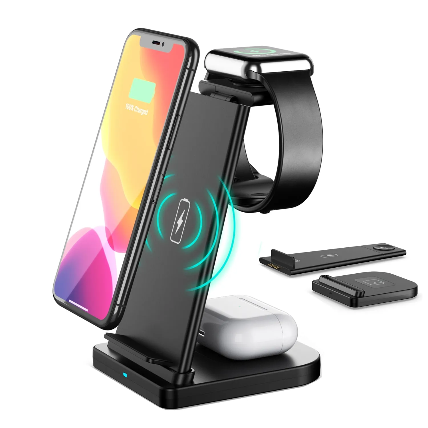 3-in-1 Foldable Fast Wireless Charging Stand