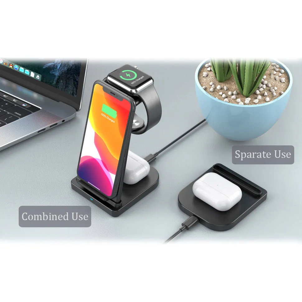 3-in-1 Foldable Fast Wireless Charging Stand