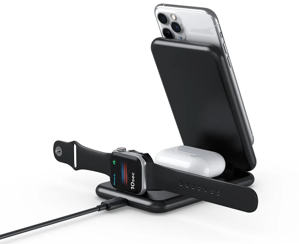 3 in 1 Foldable Wireless 15W Fast Charger B-13