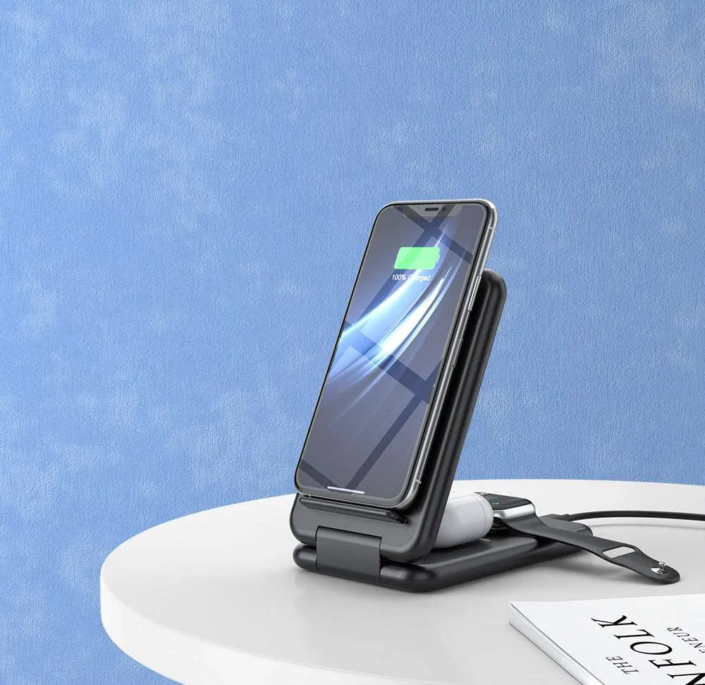 3 in 1 Foldable Wireless 15W Fast Charger B-13