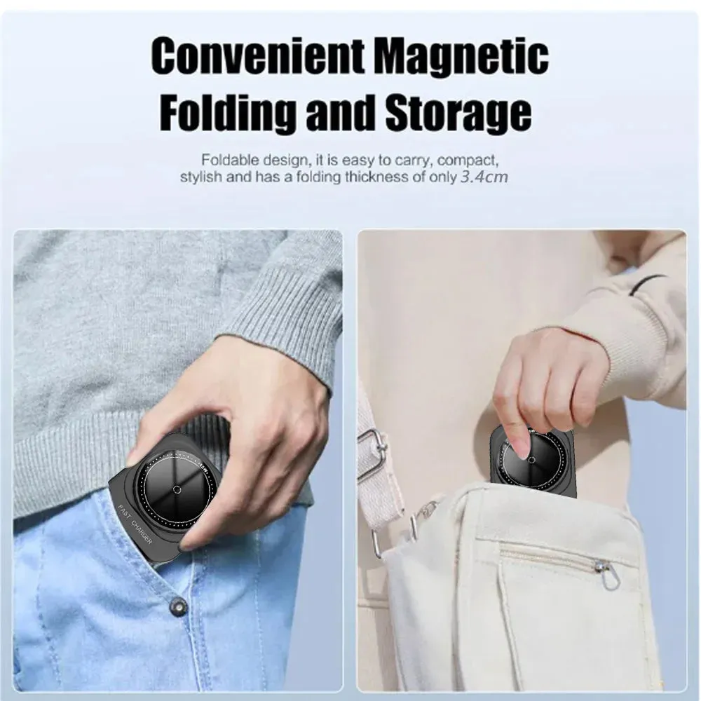 30W 3-in-1 Magnetic Wireless Charging Station for iPhone 16/15/14/13 Pro, Apple Watch Series 8/9, and AirPods