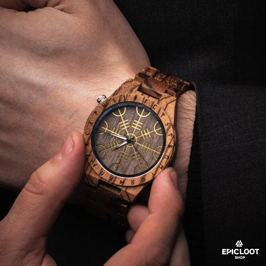 Aegishjalmur Helm Of Awe Wooden Watch