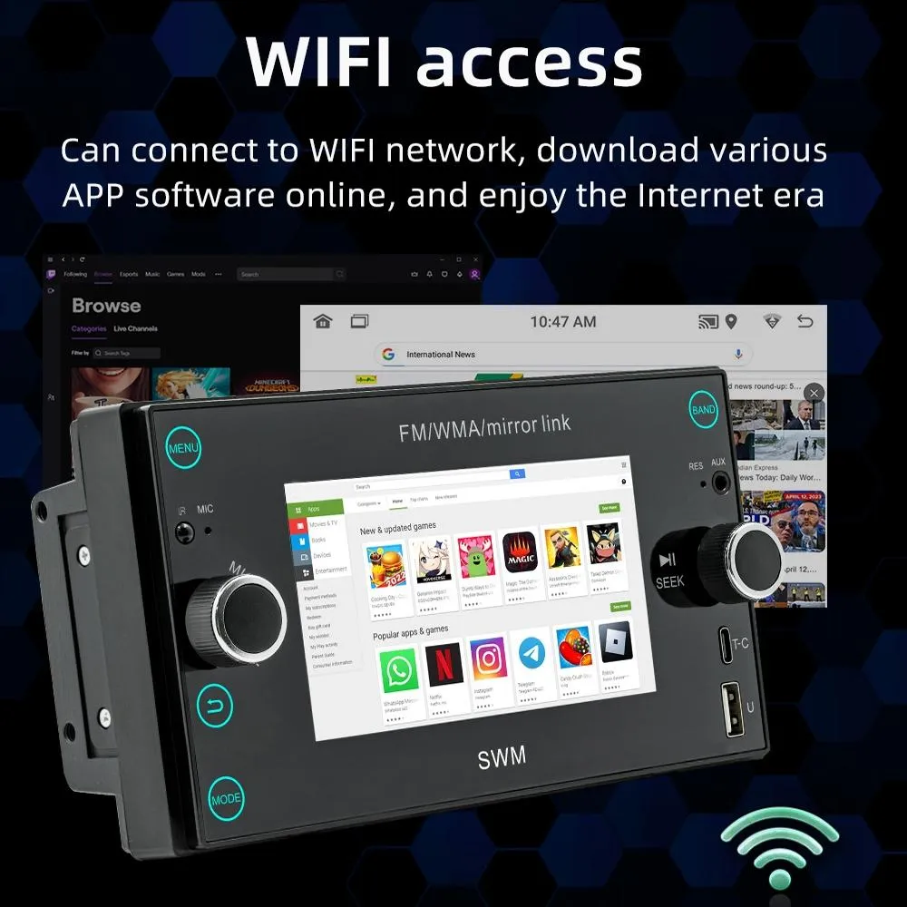 Android 12 Car Gps Navigation Player 1Gb   32Gb Carplay / Android Auto / Mirrorlink / Wifi
