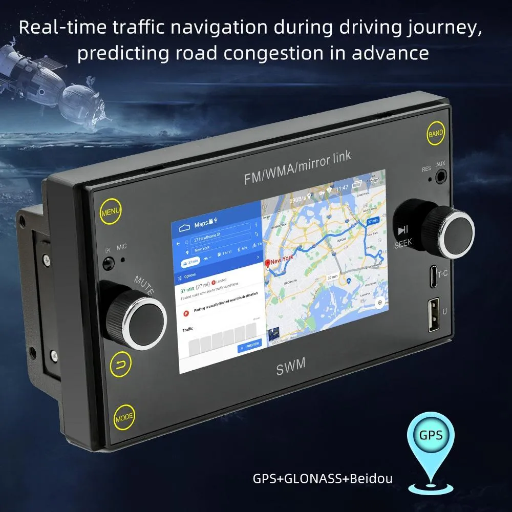 Android 12 Car Gps Navigation Player 1Gb   32Gb Carplay / Android Auto / Mirrorlink / Wifi