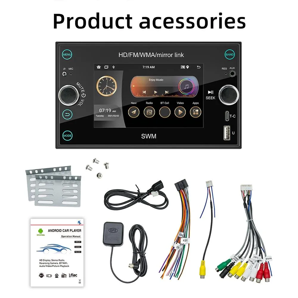 Android 12 Car Gps Navigation Player 1Gb   32Gb Carplay / Android Auto / Mirrorlink / Wifi