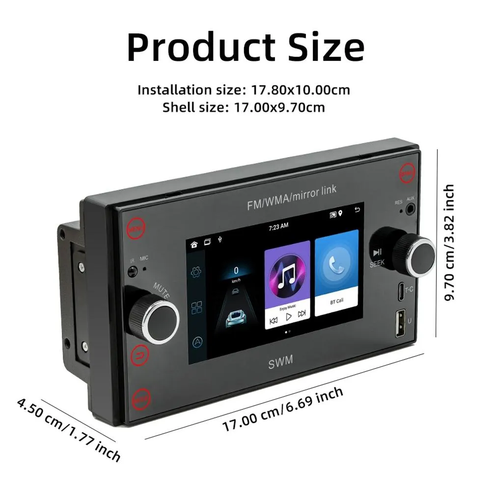 Android 12 Car Gps Navigation Player 1Gb   32Gb Carplay / Android Auto / Mirrorlink / Wifi