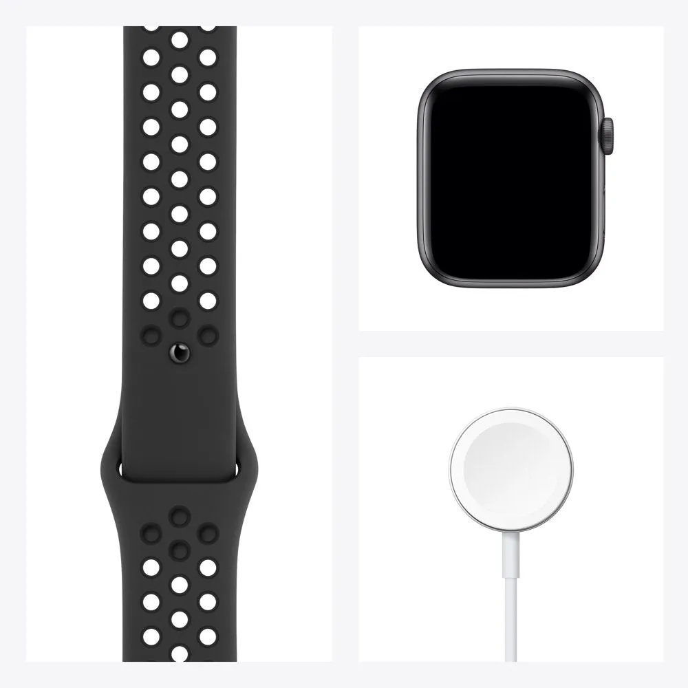 Apple Watch Nike SE (1st Gen) GPS, 44mm Space Gray Aluminum Case with Anthracite/Black Nike Sport Band - Regular
