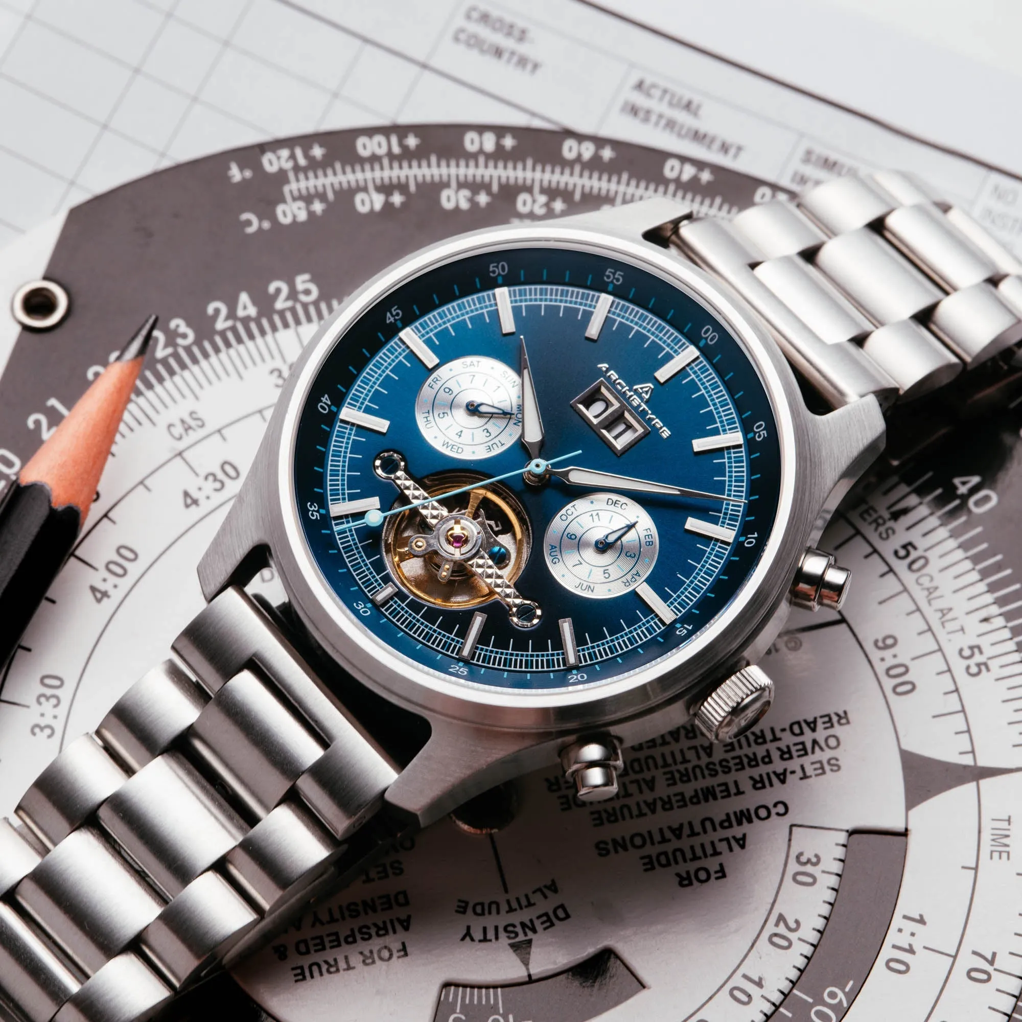 Archetype Blackhawk Automatic Calendar Navy