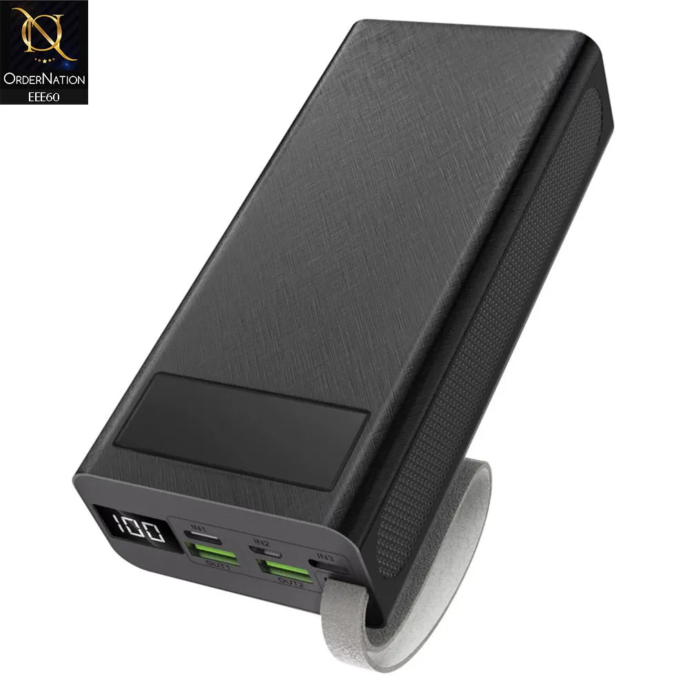 ASPOR A306 30000mAh Power Bank LCD Display 22.5W and 20W PD - Black