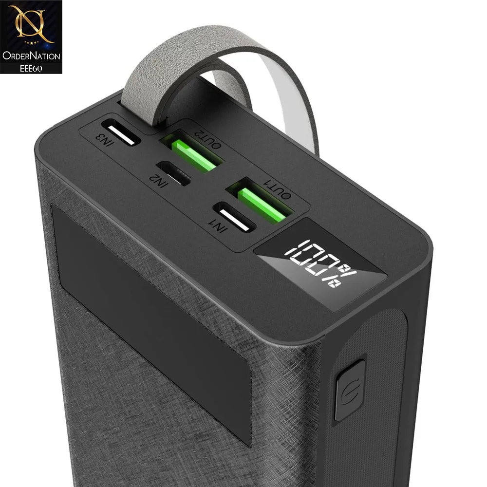 ASPOR A306 30000mAh Power Bank LCD Display 22.5W and 20W PD - Black