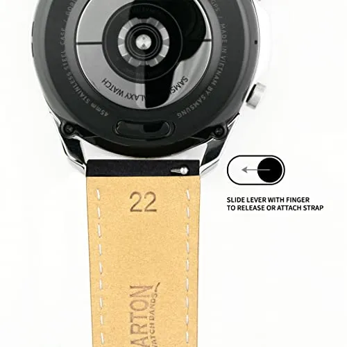 BARTON WATCH BANDS, 24mm Cognac Brown (Gunmetal Grey Buckle) - Suede Leather Watch Bands - Quick Release - Choose Strap Color & Width