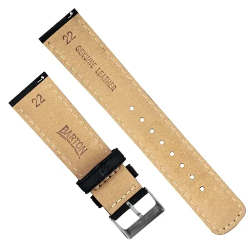 BARTON WATCH BANDS, 24mm Cognac Brown (Gunmetal Grey Buckle) - Suede Leather Watch Bands - Quick Release - Choose Strap Color & Width
