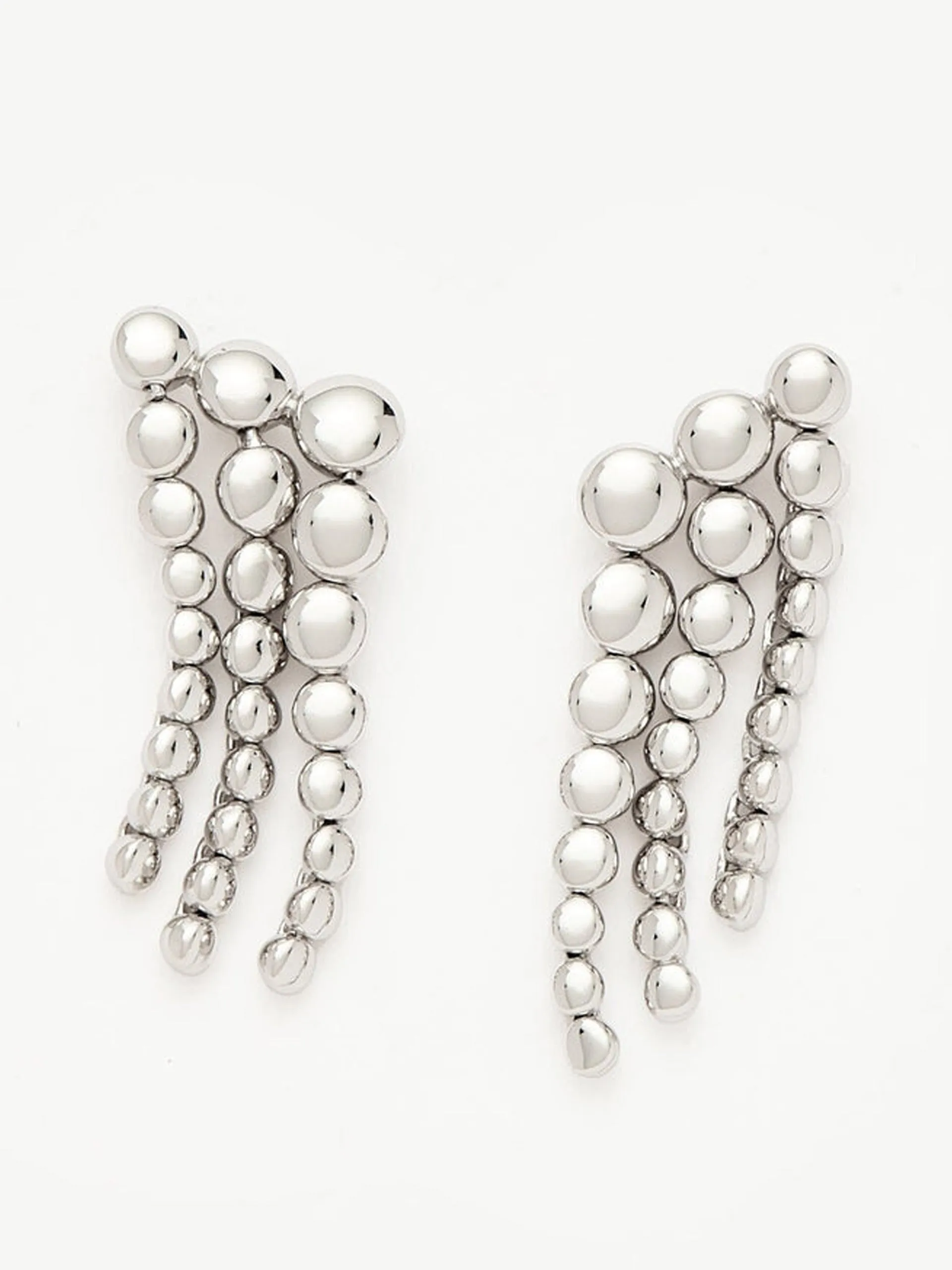 Beaded waterfall drop earrings