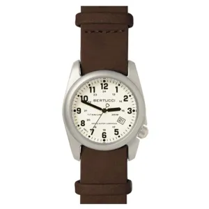 Bertucci A-2T Mens Whiskey Leather Band Swiss Super Luminous Quartz Dial Watch - 12127