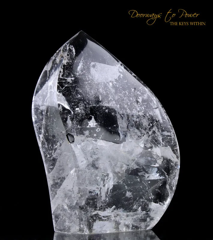 Black Tourmalinated Quartz Crystal Sculpture