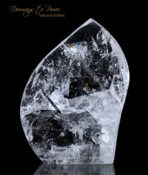 Black Tourmalinated Quartz Crystal Sculpture