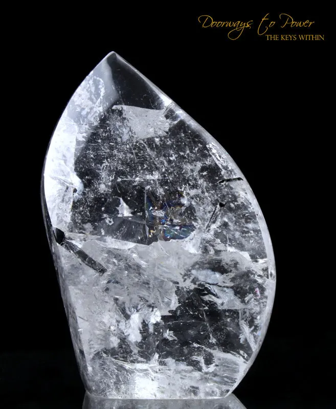 Black Tourmalinated Quartz Crystal Sculpture