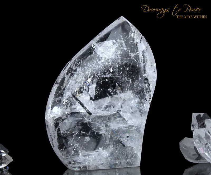 Black Tourmalinated Quartz Crystal Sculpture