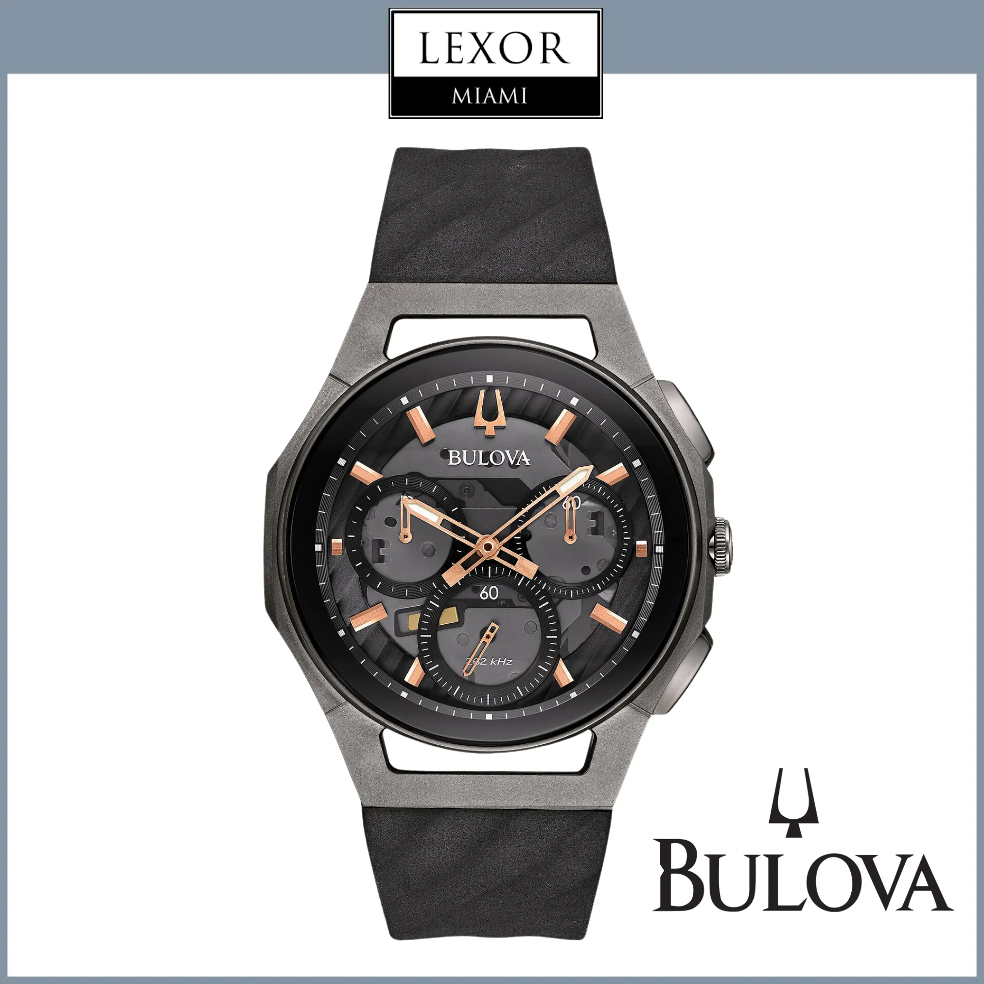 Bulova 98A162 Curv Chronograph Black Dial Men Watches