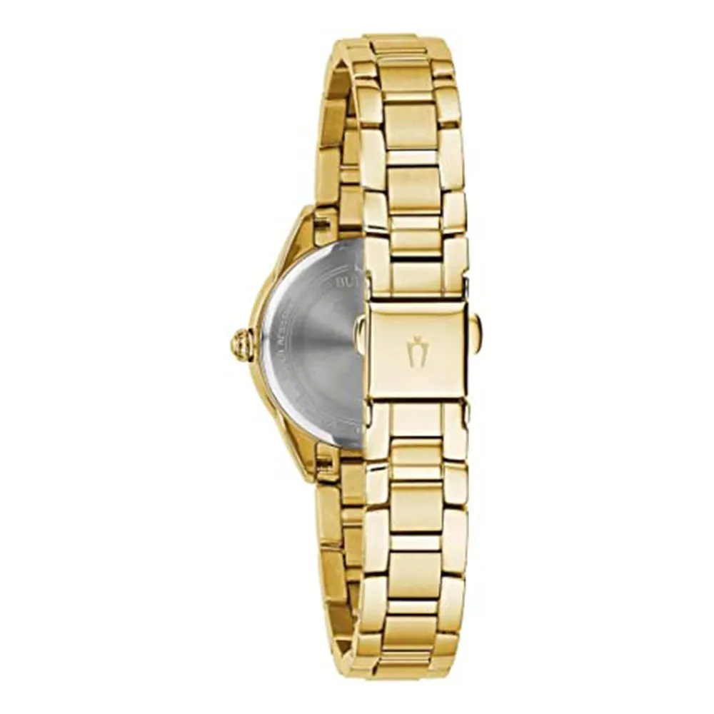 Bulova Womens Sutton White Dial Yellow Band Stainless Steel One Size Quartz Watch - 97P150