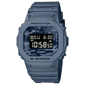 Casio Men's Black Dial Blue Resin Band Digital Quartz Watch - DW-5600CA-2CR