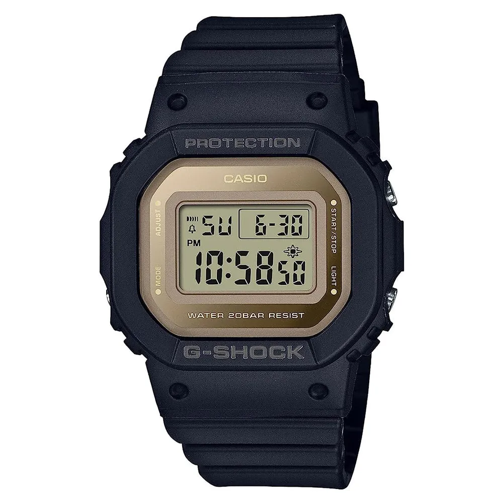 Casio Men's Gold Dial Black Resin Band G-Shock Digital Japanese Quartz Watch - GMD-S5600-1CR