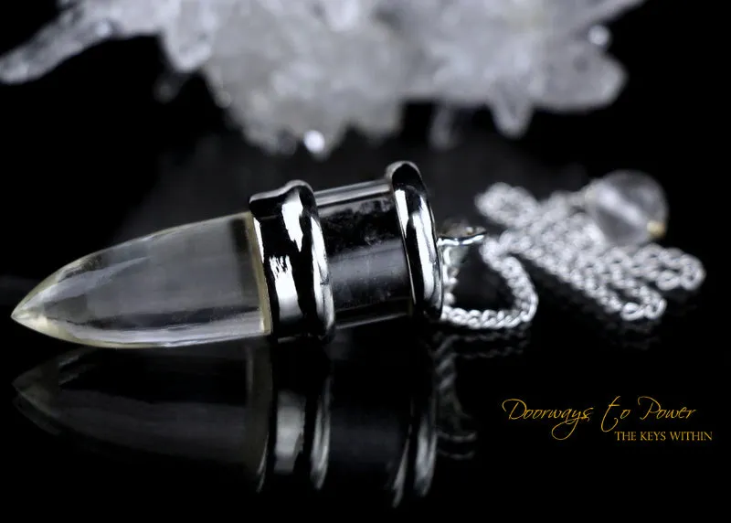 Clear Quartz & Black Tourmaline Crystal Pendulum