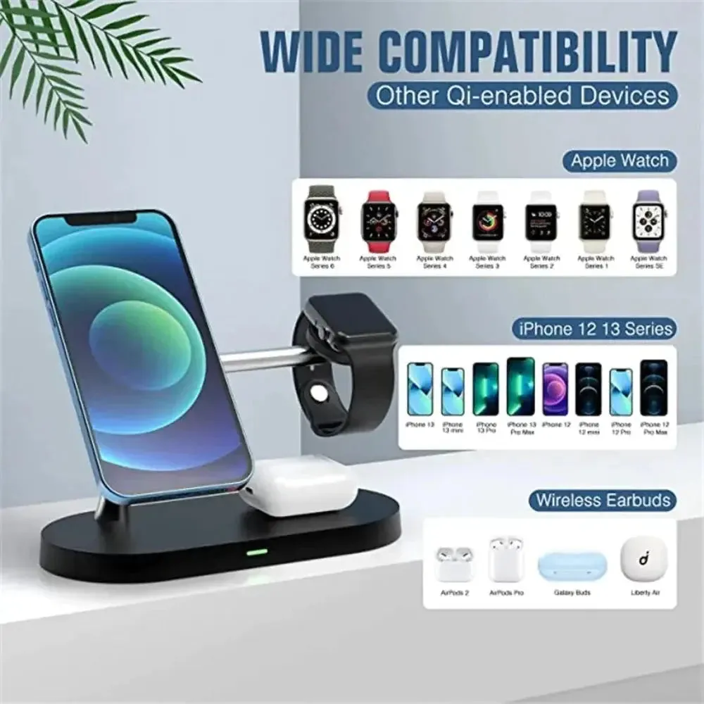 Desktop Magnetic Wireless Charging Station with Built in Lights -Wireless charging station