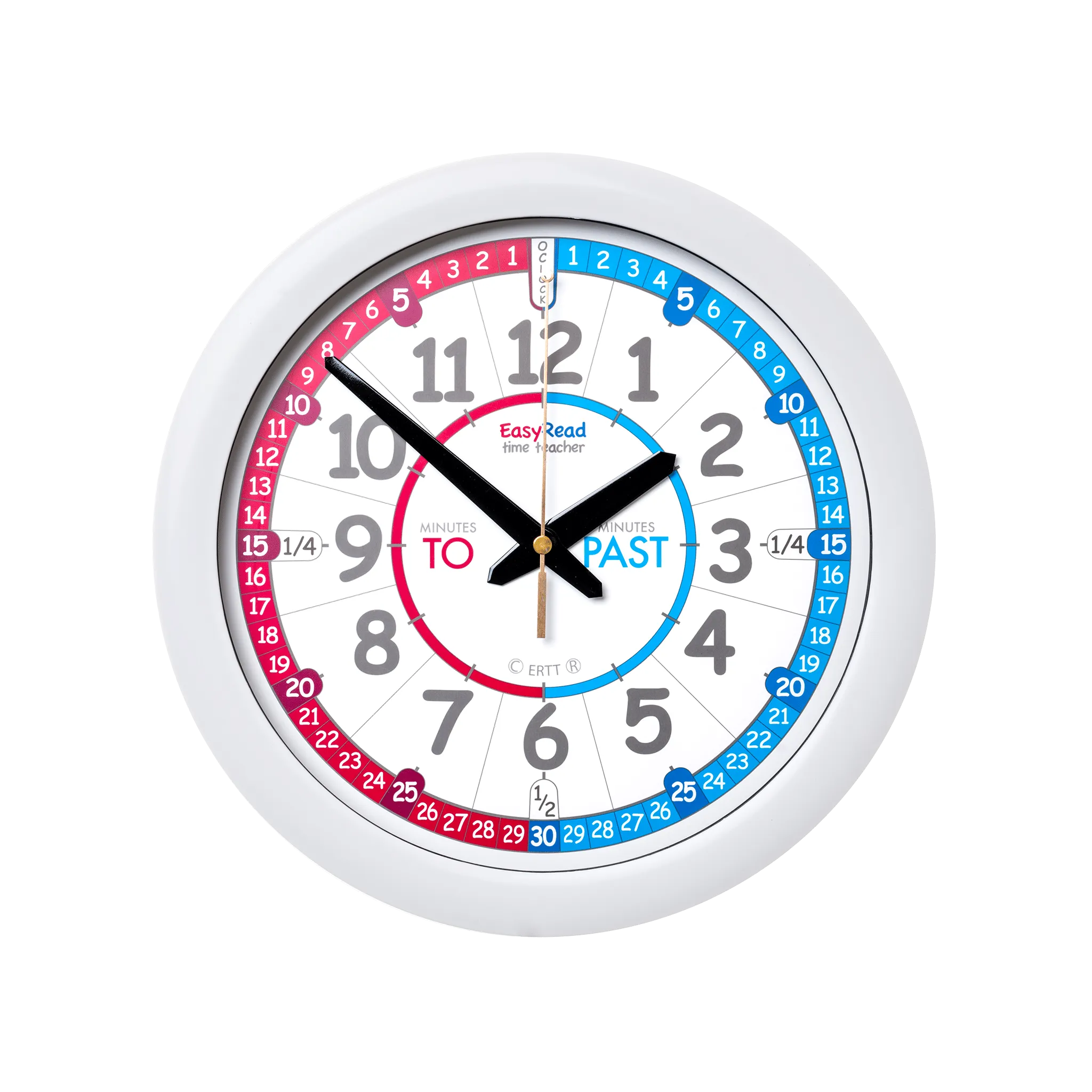 Easy Read - Wall Clock - To/Past - Red/Blue