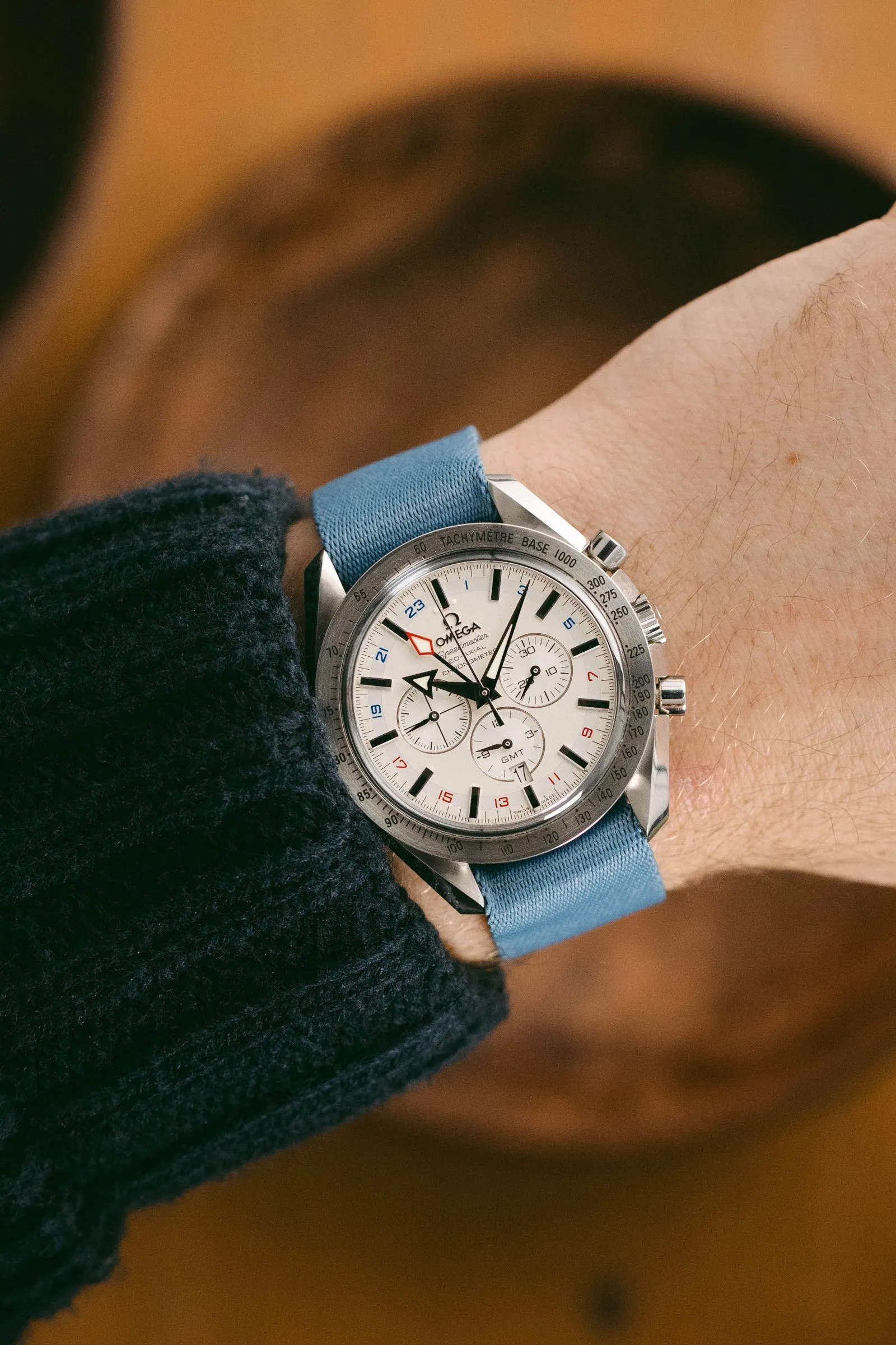 ELLIOT BROWN Webbing Watch Strap in DENIM BLUE with GUNMETAL PVD Buckle