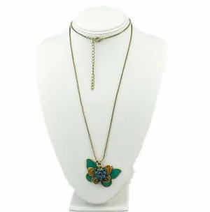 Fashion vintaged Double butterfly pendant necklace Statement jewelry for women