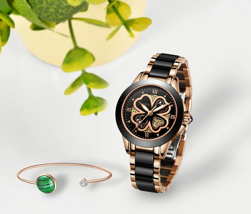 Fashion Women Rose Gold Bracelet Watch