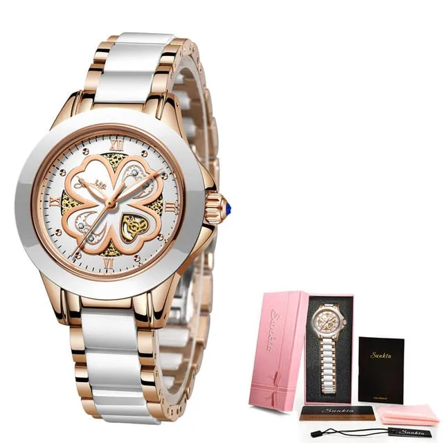 Fashion Women Rose Gold Bracelet Watch