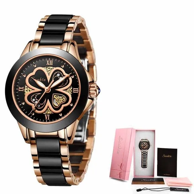 Fashion Women Rose Gold Bracelet Watch
