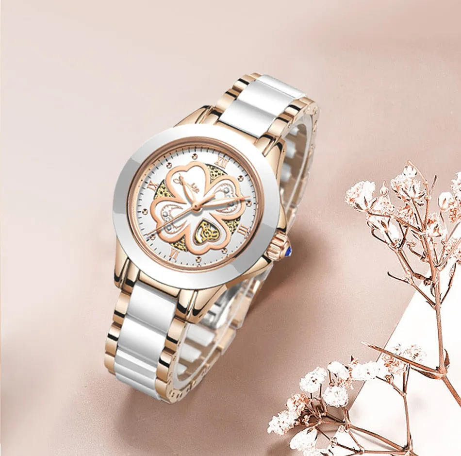 Fashion Women Rose Gold Bracelet Watch
