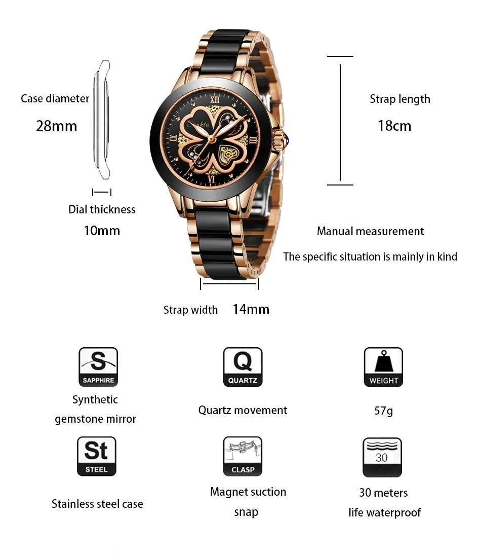 Fashion Women Rose Gold Bracelet Watch