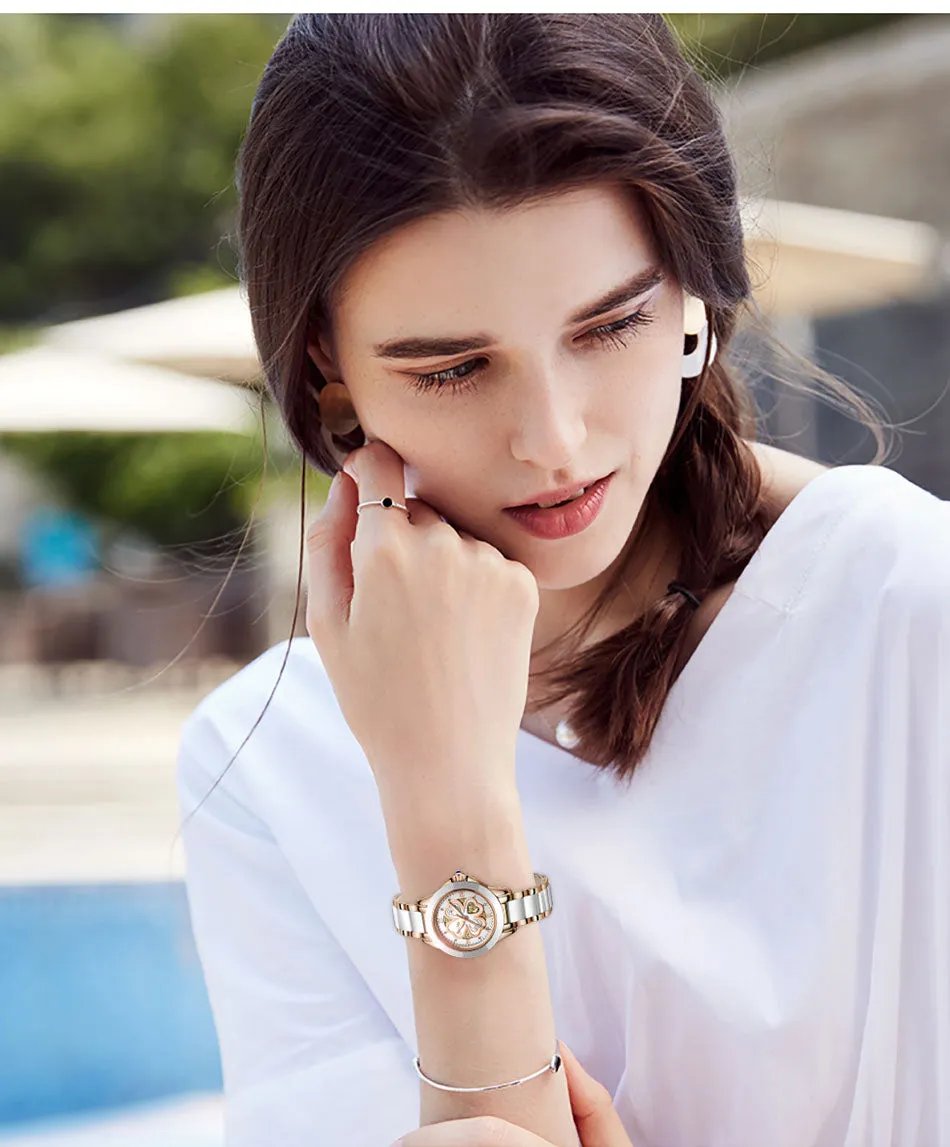Fashion Women Rose Gold Bracelet Watch