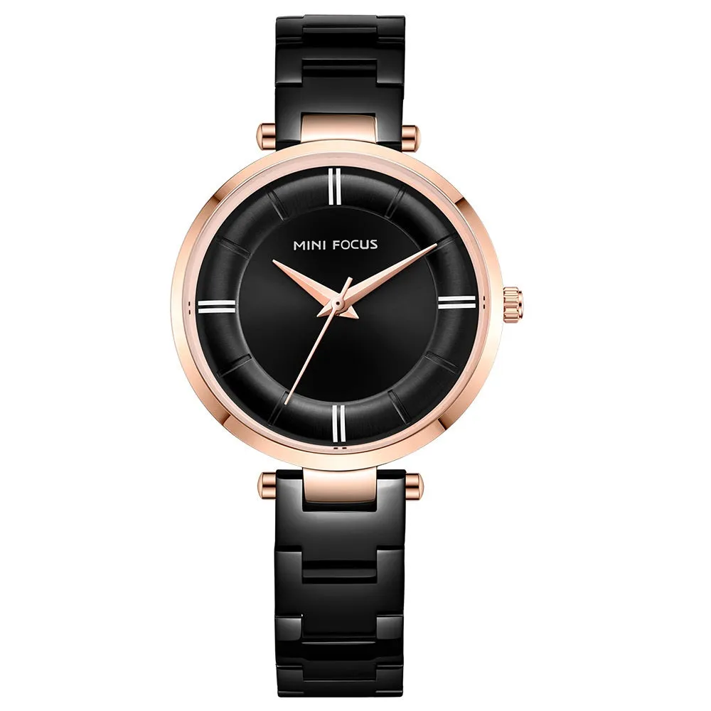 Fashionable and simple steel strip waterproof ladies watch