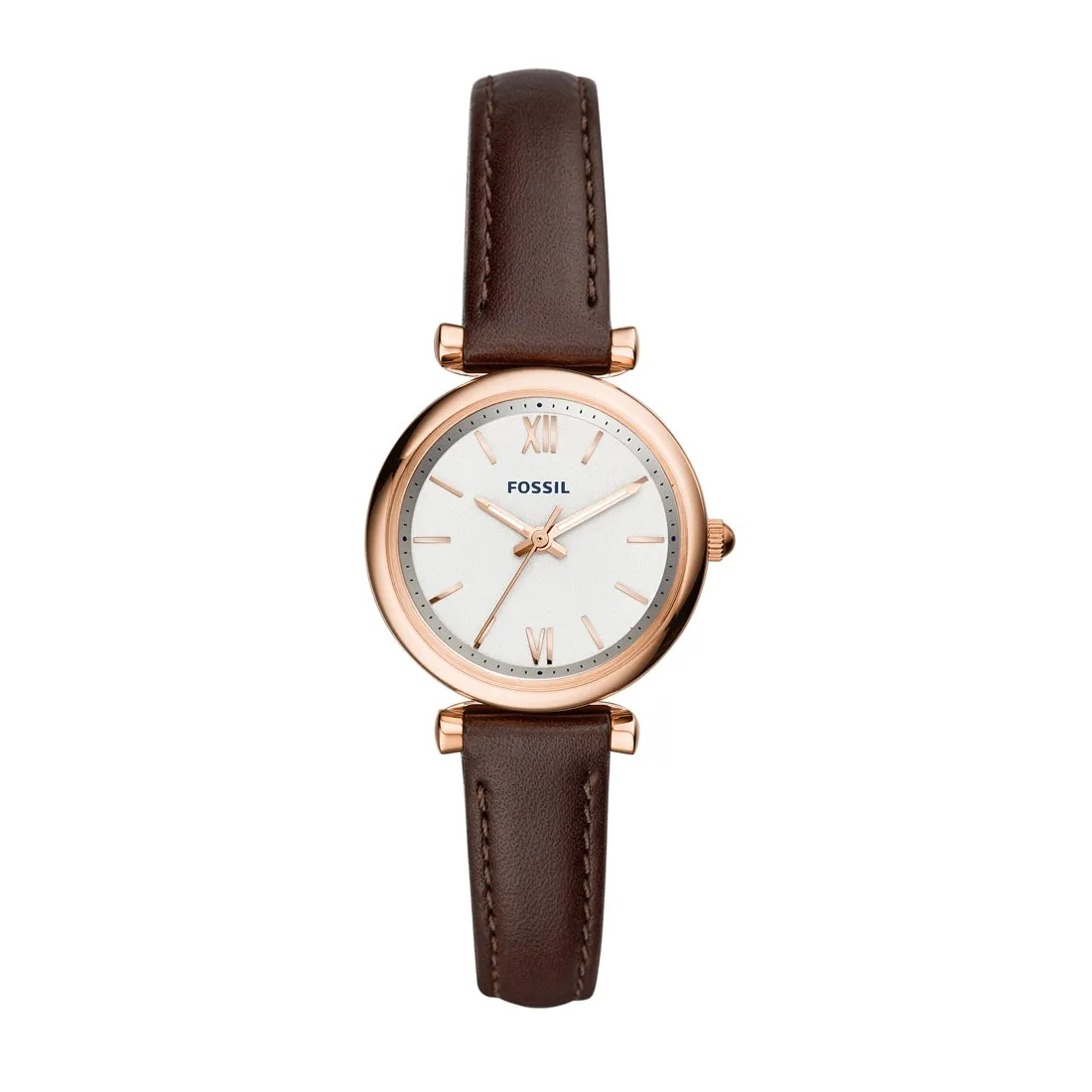 Fossil Carlie Mini Three-Hand Brown Leather Watch ES4472
