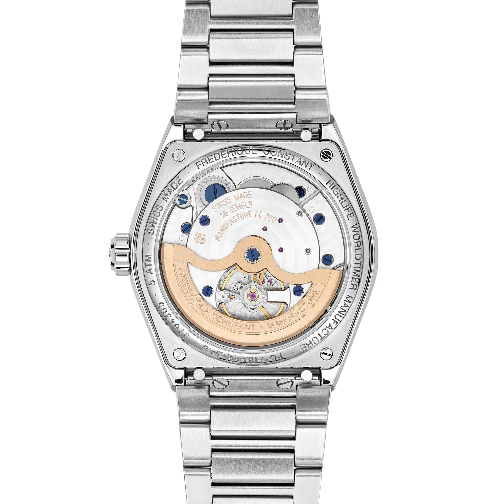 Frederique Constant Highlife Worldtimer Manufacture Men's Blue Watch FC-718N4NH6B