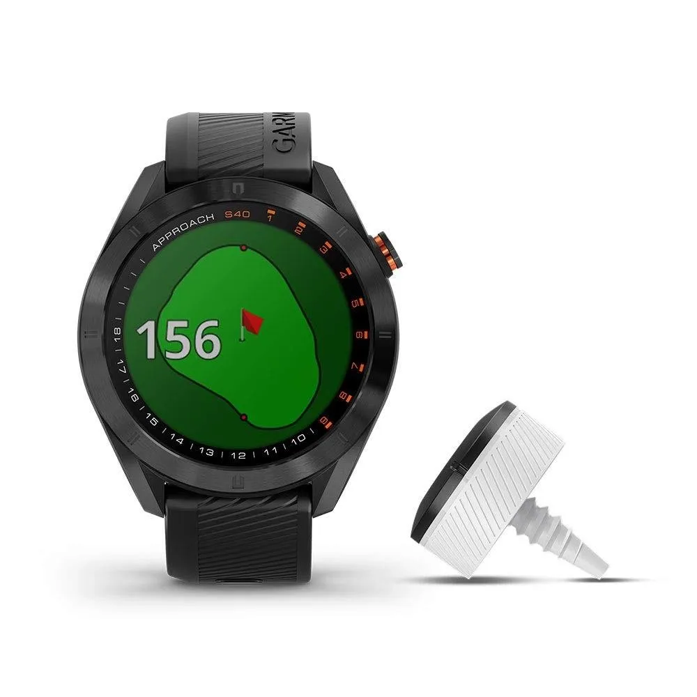 Garmin Approach S40 Bundle Black Silicone Band Digital Dial GPS Golf Smart Watch - 010-02140-03
