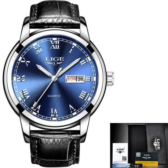 Great Gifts for Men - Top Brand Luxury Full Steel Quartz Business Gold Waterproof Wrist Watch