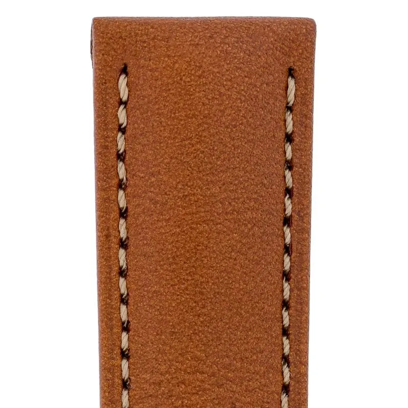 Hirsch KENT Textured Natural Leather Watch Strap in GOLD BROWN
