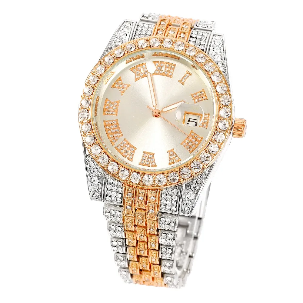 Iced Out Watch Men Luxury Brand Full Diamond Mens Watches