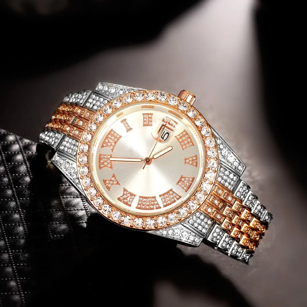 Iced Out Watch Men Luxury Brand Full Diamond Mens Watches