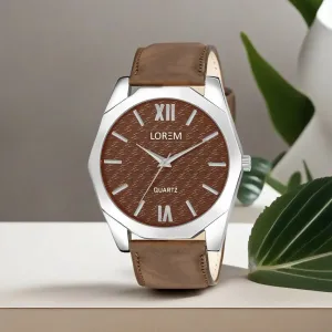 LOREM Brown 3d embossed Dial Analog Watch For Men LR85