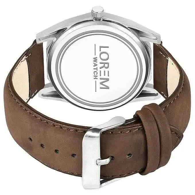 LOREM Brown 3d embossed Dial Analog Watch For Men LR85