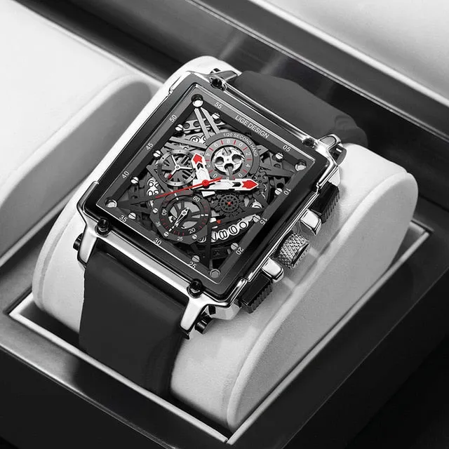 Luxury Mens Watches Square Digital Sports Quartz Wrist Watch for Men